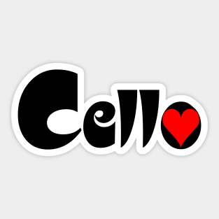 Cello Heart Text Sticker